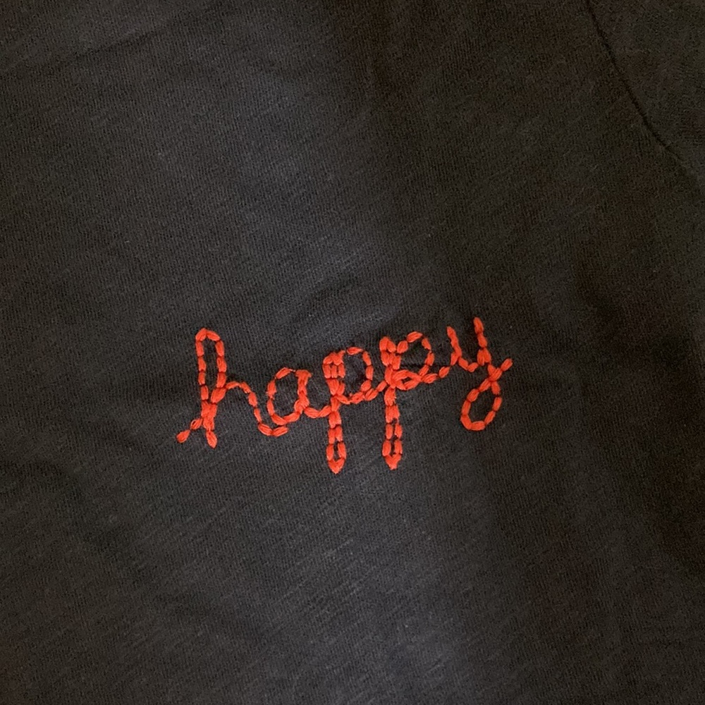 NWT Super Cute J.Crew Embroidered Happy Tee Shirt XS - Picture 2 of 3